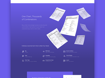 Charts music parallax product product page
