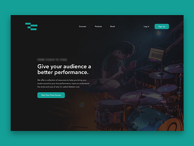 Landing Page homepage music typography web