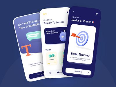 Language Learning App Concept UI Design 🇫🇷|🇬🇧