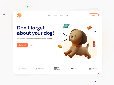 🐶 Pet-Planet Clinic Landing Page 3d illustration c4d cat cats clinic concept daily ui dog dogs figma illustration logo minimal pet pet care pets petshop puppy ui vet