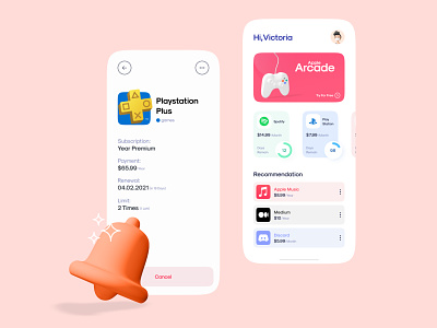 🎮Subscription Manager Conceptual Design 3d illustration apple arcade concept dailyui discord dribbble figma illustration medium minimal playstation ps5 recommendation spotify subscribe subscription subscription box subscriptions ux
