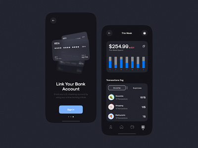 💶Banking App Dashboard | Onboarding pages Design