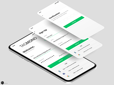 Tagmond - Sign in/ Sign up page android app app design apple application brand brand design branding company figma invision ios login login page minimal shopping sign in signup ui