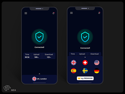 Connected - VPN App UI Design