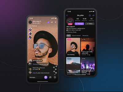 Live stream concept app design figma live mobile stream ui ux video