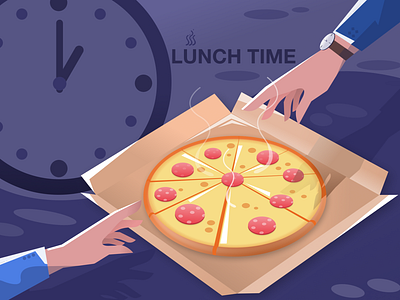 Lunch time figma flat icon illustration vector