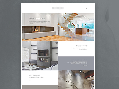 Concrete Homepage concrete design grid home homepage interiors web web design