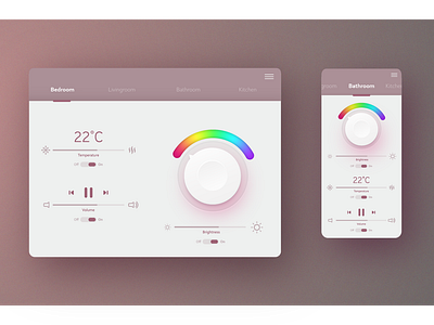 Smart home app app design home monitoring mauve minimal moody purple smart app smart home smart home app tablet ui userinterfacedesign ux