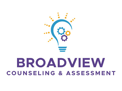 Logo – Broadview Counseling & Assessment assessment broadview counseling gears lightbulb logo psychology services sunshine view