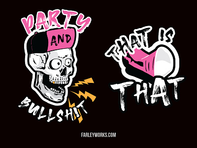 Party and Bullshit apparel available biggie smalls branding design custom design forsale illustration logo skull vector