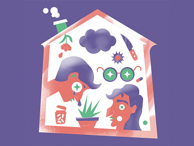 Disarray 🌩 arguing digitalart family grain house illustration illustrator ipad procreate vector