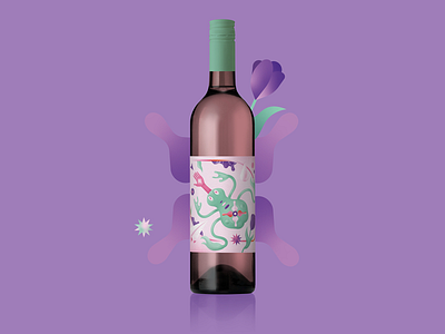 Libertine Wines Label 2/2 - Mockup adobe animal bottle branding colorful design digitalart drop frog gradient grain illustration illustrator label packaging photoshop procreate vector wine