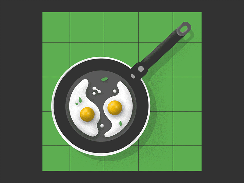 „Egg on the eye“ basted eggs cooking digitalart egg eggs eye eyes food frying gif grain green illustration illustrator pan