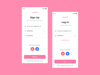 Login/Signup - Mobile App UX/UI Design agency app branding creative login minimal mobile mobile app saas signin signup startup ui userexperience userinterface uxui web application web3