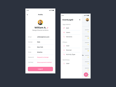 User Profile - Mobile Menu - UX/UI Design by Zulqurnain Haider on Dribbble