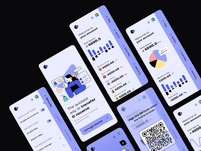 Freebie - Mobile Banking App UI kit app ui kit free branding creative design cryptocurrency figma figma design free download free ui kit freebie light theme mobile app ui kit free new style ui ui ux design ui kit