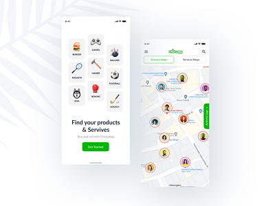 Onboarding & Shop Map UI Design Screen