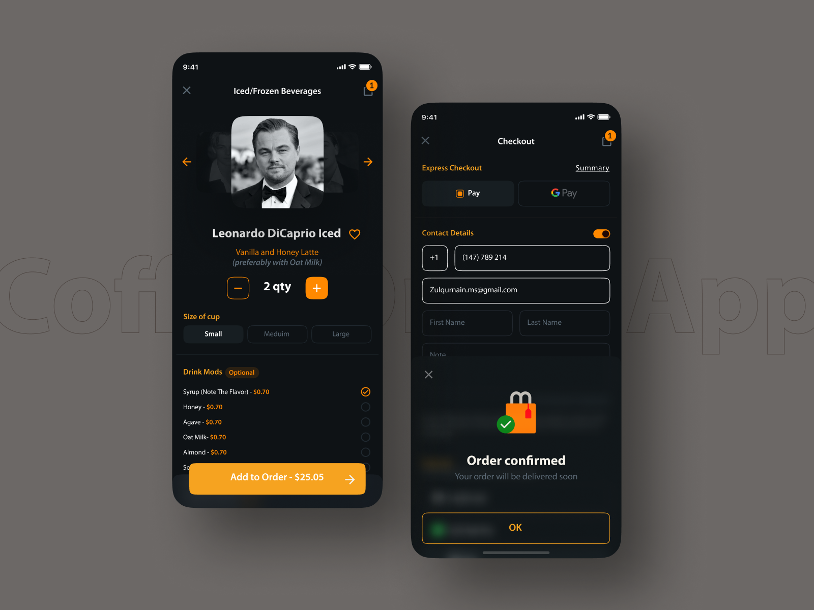 Coffee Order App - UI/UX Designs by Zulqurnain Haider on Dribbble