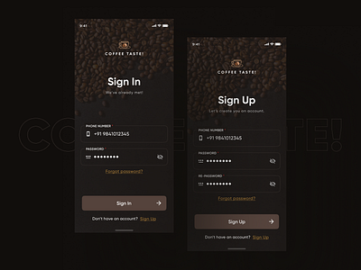 Freebie Coffee App UI UX Design