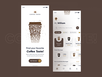 Freebie Coffee App UI UX Design