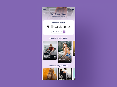My Collection Page UI UX Design - howtodress app design