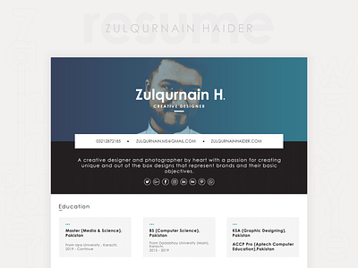 Free CV/Resume - Web PSD Template