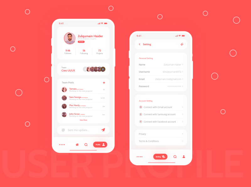 User Profile by Zulqurnain Haider on Dribbble