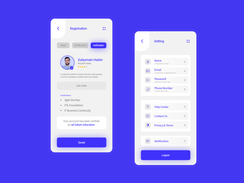 Education App (ad ludum) UX/UI Design by Zulqurnain Haider on Dribbble