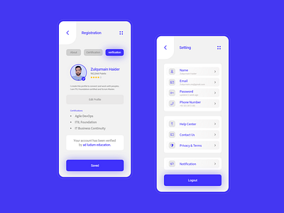 Education App (ad ludum) UX/UI Design app app design creative design design minimal minimalist modern ui ux ui ux design ui design user profile