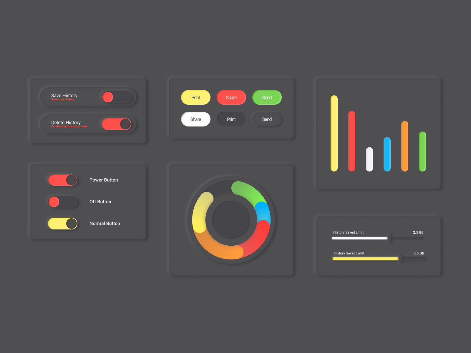 Skeuomorphic Soft UX/UI Elements by Zulqurnain Haider