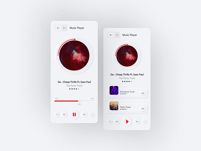 Skeuomorphic/Neumorphism Music Player App Design adobe app creative design design flat minimal modern design modernism music app music party neumorphism skeuomorphic ui ux ui ux design ux