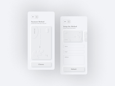 Skeuomorphic/Neumorphism Payment Method Design