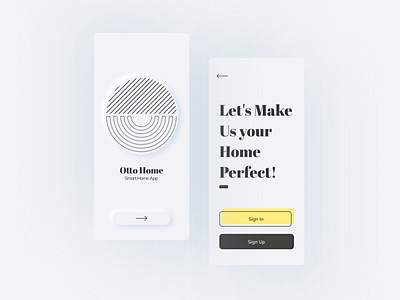 Skeuomorphism/Neumorphism Otto Home App UI Design