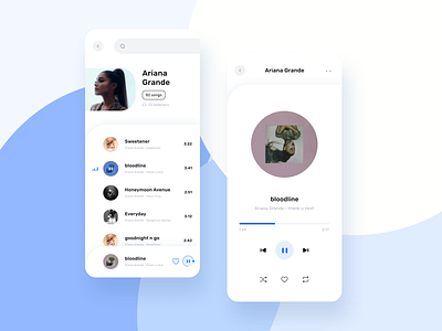 Mobile App - Music Player Concept app design flat illustration minimal music music player pastel ui ux