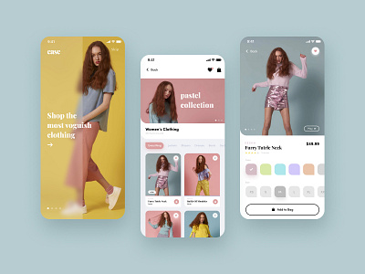 Mobile App - E-Commerce Concept clothing e commerce e commerce app fashion minimal mobile pastel