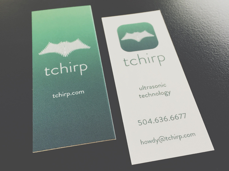 Tchirp MiniCards gradient bat identity print design business card brand logo design