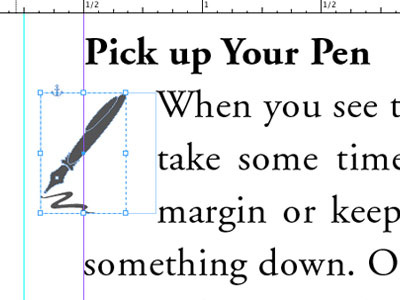 What did you learn today? anchored object black content flow graphic guides icon indesign pen white workflow