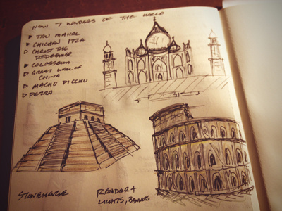 Sketching Wonders of the World architecture sketch structure wonders of the world