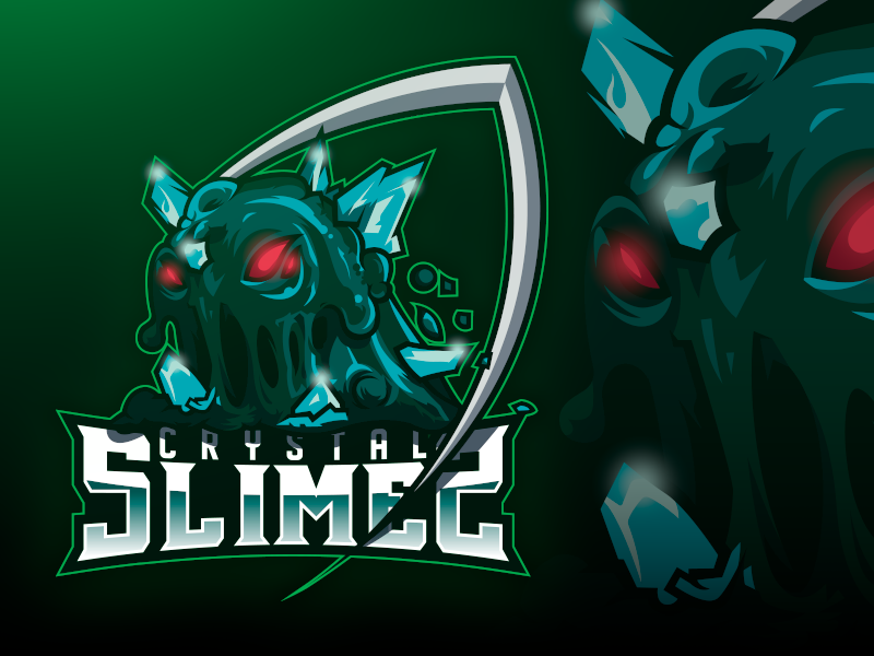 Crystal Slimes logo esport branding gaminglogo design character gaming logo esports logo e-sports esports e-sport esport brand badge angry vector mascot logo mascot design logodesign logo illustration