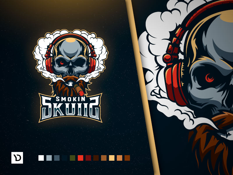 Smokin Skulls. ESports Mascot Logo branding logo esport gaminglogo design character angry gaming logo esports logo e-sports esports e-sport esport brand badge vector mascot logo mascot design logodesign logo illustration