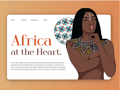 Africa at the Heart africa art branding brown design digitalart fashion graphic design ill illustration pattern vector