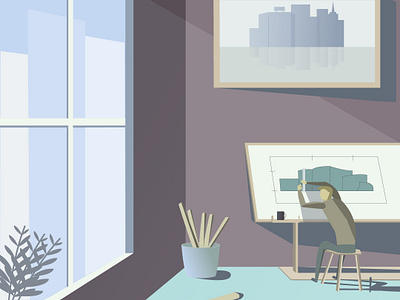 An Architect flat illustrations illustration illustrator