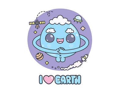 Happy Earth Doodle (I Love Earth)