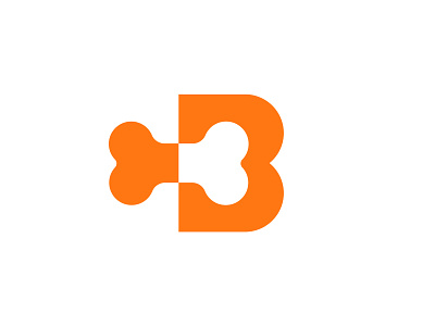 B for Bone Logo app b bone brand branding breed dog icon identity letter lettermark logo logotype monogram negativespace orange symbol type typography