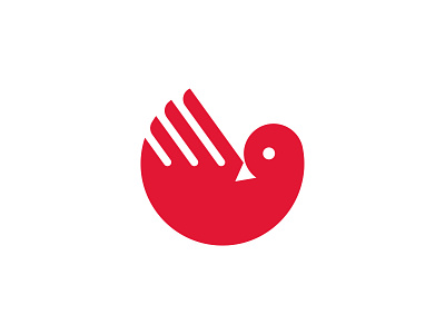 Summer Tanager Logo animal app bird brand branding breed circle fly icon identity logo logotype mark monogram red tanager