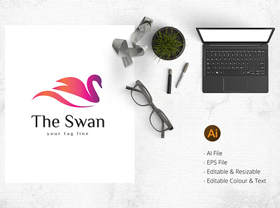 The Swan design logo logo design modern design swan logo swansea