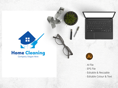 Home Cleaning bdthemes cleaning service design flat design home logo logodesign modern design professional design