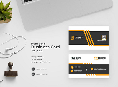 Business Card -133 flat design modern design professional business card professional design visiting card visiting card design visitingcard