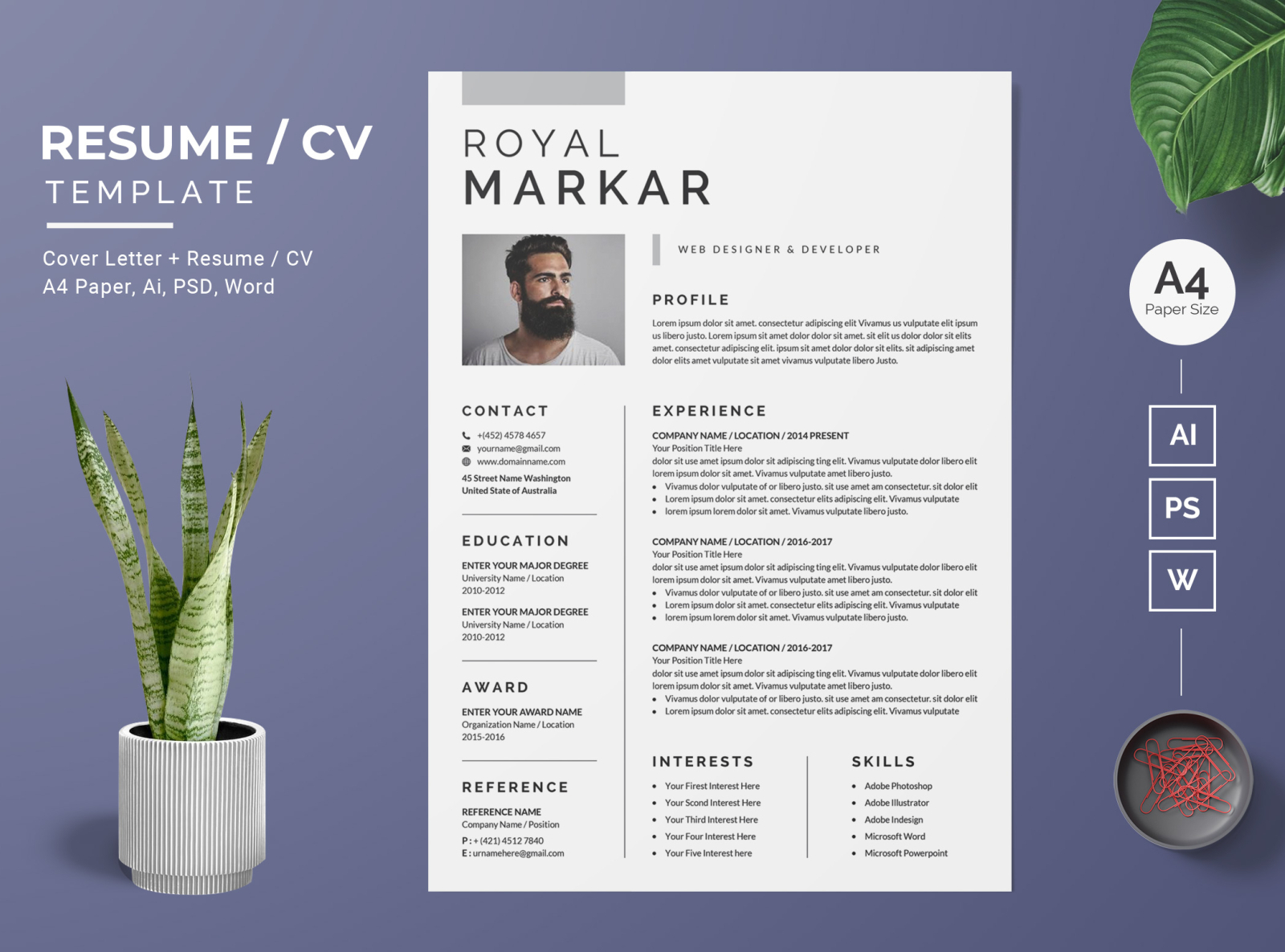 Resume/CV Template-01 by BdThemes on Dribbble