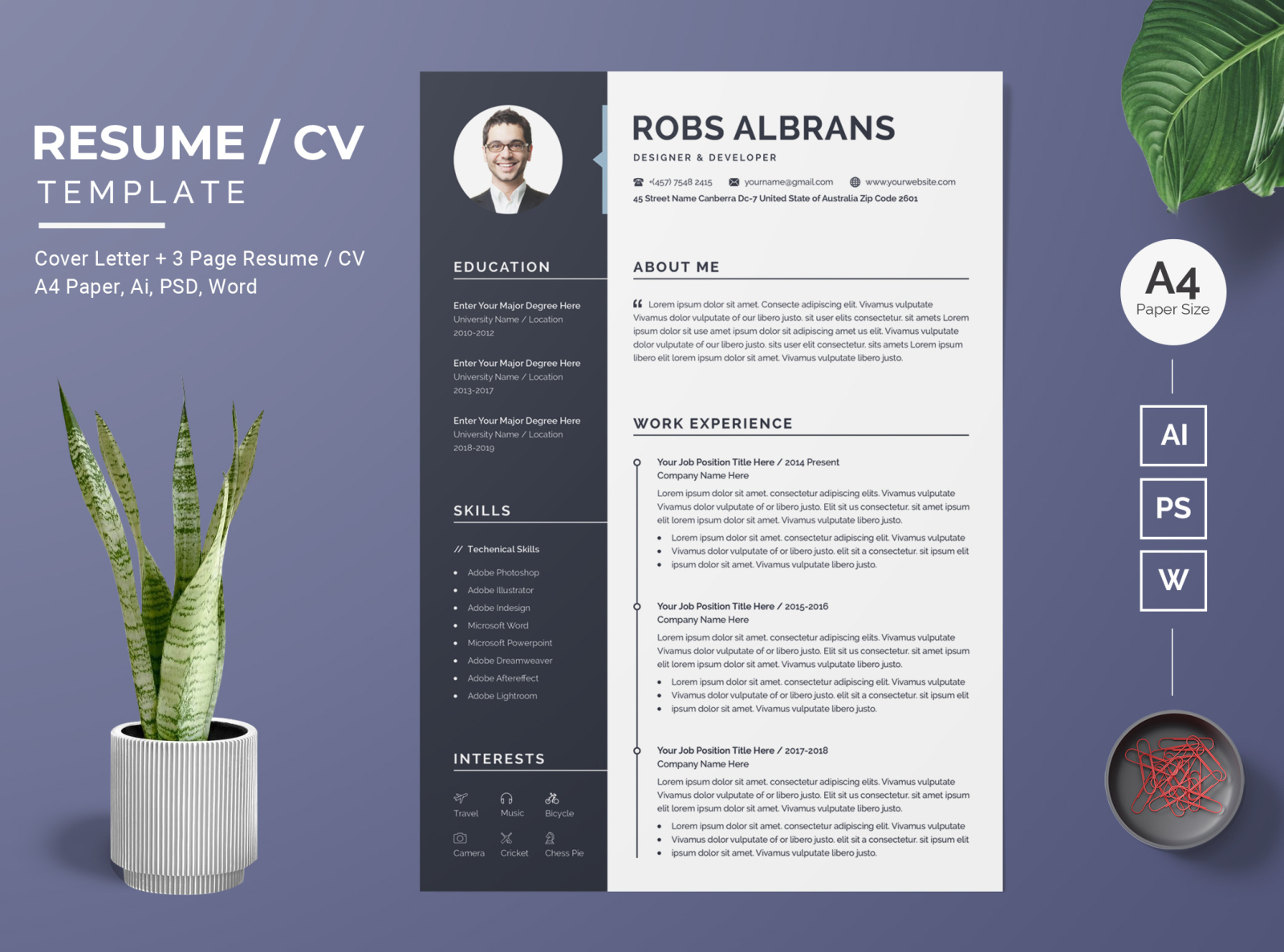 Resume/CV Template-04 by BdThemes on Dribbble